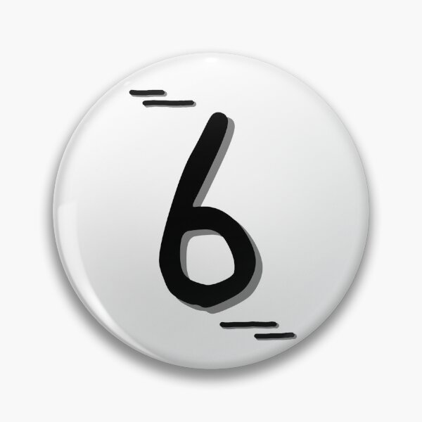 Item preview, Number 6 - Bold Black Artistic Numeral Design designed and sold by Dyche Studio.
