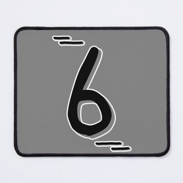 Item preview, Number 6 - Bold Black Artistic Numeral Design designed and sold by Dyche Studio.
