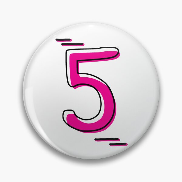 Item preview, Number 5 - Bold Pink Artistic Numeral Design designed and sold by Dyche Studio.