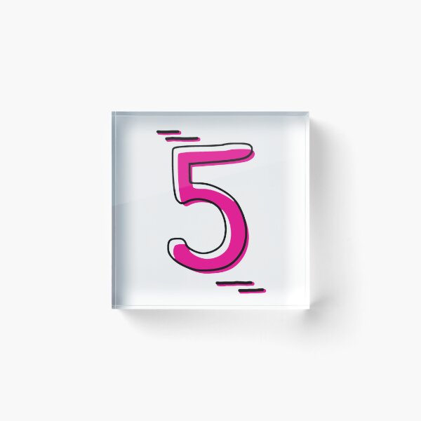 Item preview, Number 5 - Bold Pink Artistic Numeral Design designed and sold by Dyche Studio.