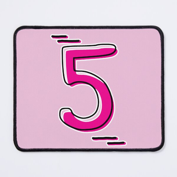 Item preview, Number 5 - Bold Pink Artistic Numeral Design designed and sold by Dyche Studio.