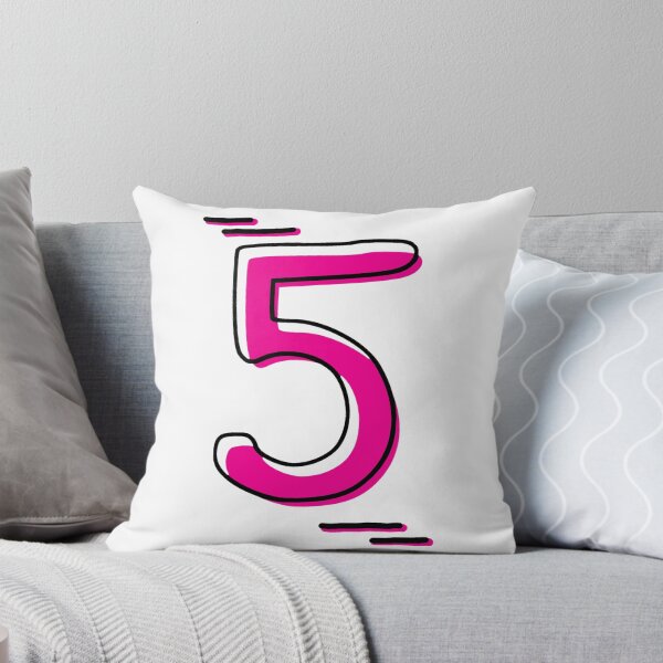Item preview, Number 5 - Bold Pink Artistic Numeral Design designed and sold by Dyche Studio.