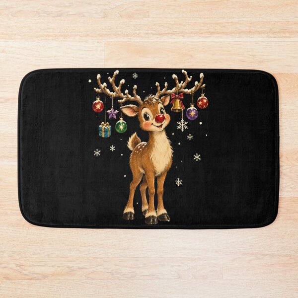 Item preview, Cute Vintage Christmas Reindeer with Decorated Antlers designed and sold by BumbleBloom7.