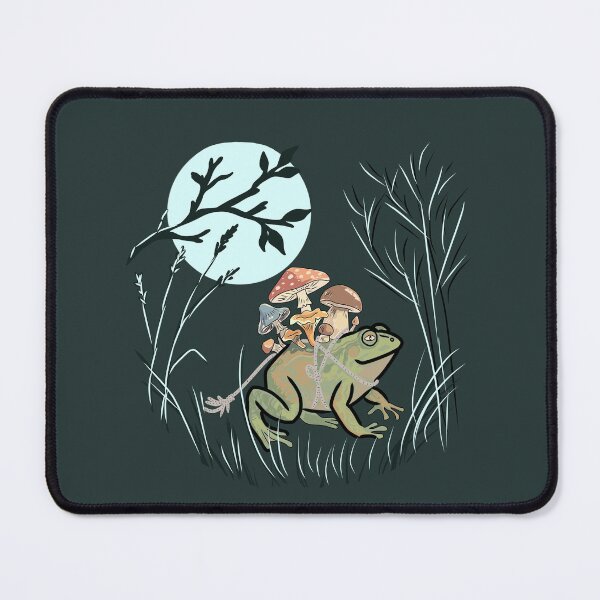 Item preview, Frog Moon Grass Cottagecore Mushroom Toad designed and sold by LeshanArt.