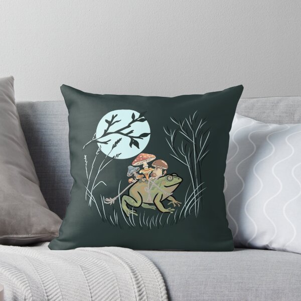Item preview, Frog Moon Grass Cottagecore Mushroom Toad designed and sold by LeshanArt.