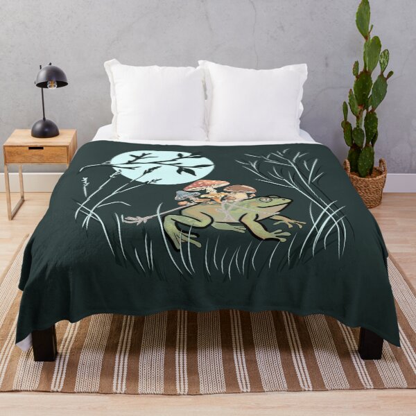 Item preview, Frog Moon Grass Cottagecore Mushroom Toad designed and sold by LeshanArt.