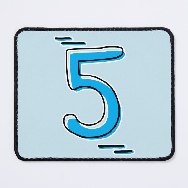 Item preview, Number 5 - Bold Blue Artistic Numeral Design designed and sold by Dyche Studio.