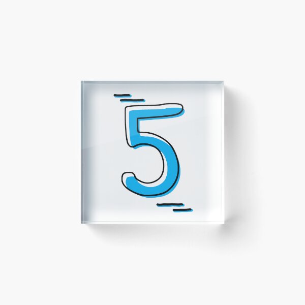 Item preview, Number 5 - Bold Blue Artistic Numeral Design designed and sold by Dyche Studio.