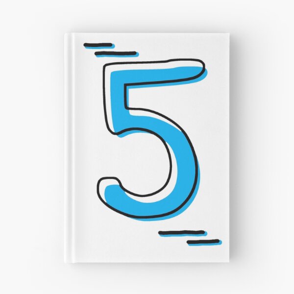 Item preview, Number 5 - Bold Blue Artistic Numeral Design designed and sold by Dyche Studio.