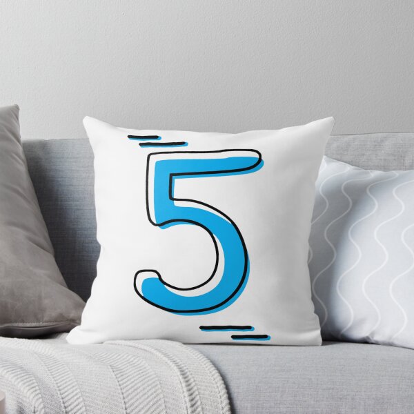 Item preview, Number 5 - Bold Blue Artistic Numeral Design designed and sold by Dyche Studio.