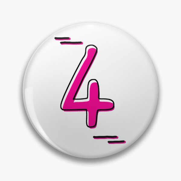 Item preview, Number 4 - Bold Pink Artistic Numeral Design designed and sold by Dyche Studio.