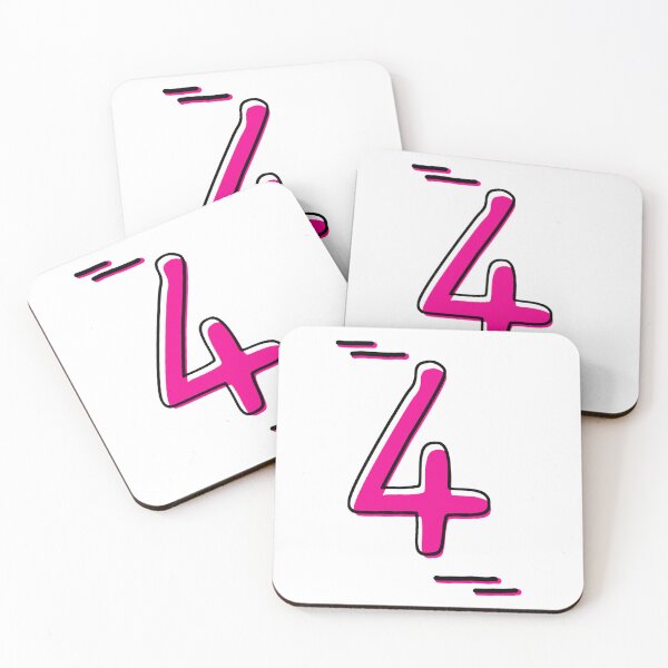 Item preview, Number 4 - Bold Pink Artistic Numeral Design designed and sold by Dyche Studio.