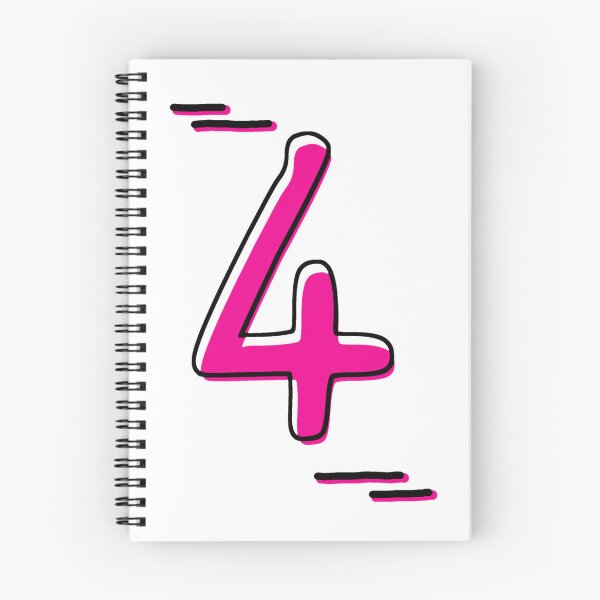 Item preview, Number 4 - Bold Pink Artistic Numeral Design designed and sold by Dyche Studio.