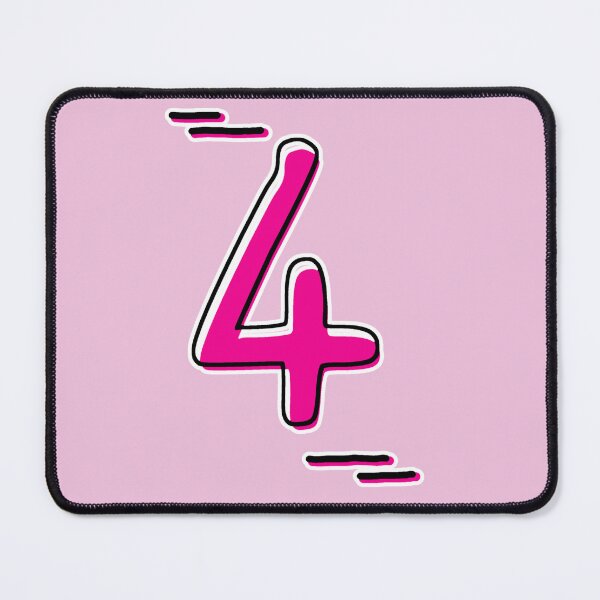 Item preview, Number 4 - Bold Pink Artistic Numeral Design designed and sold by Dyche Studio.