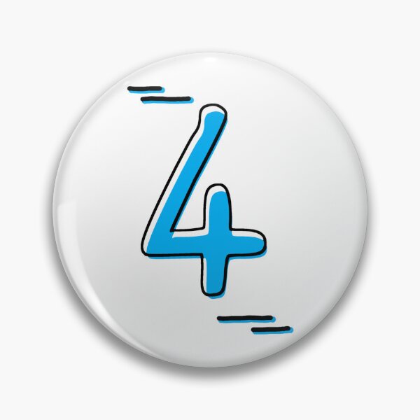 Item preview, Number 4 - Bold Blue Artistic Numeral Design designed and sold by Dyche Studio.