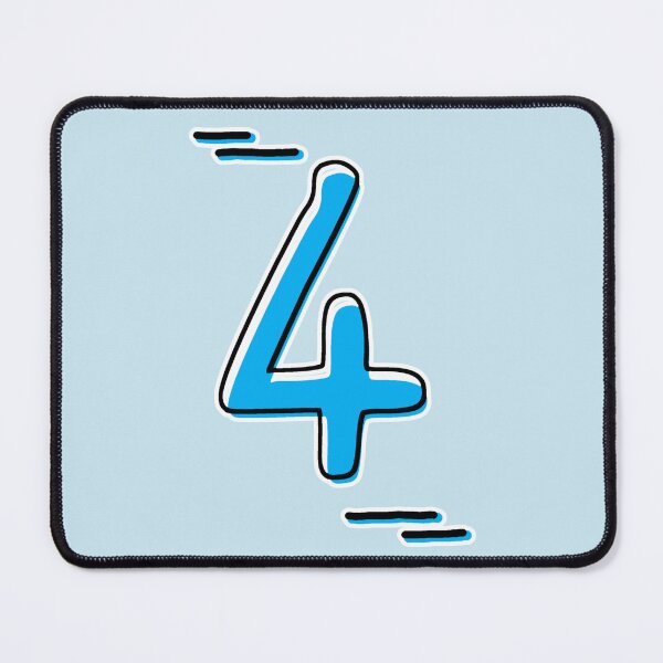 Item preview, Number 4 - Bold Blue Artistic Numeral Design designed and sold by Dyche Studio.