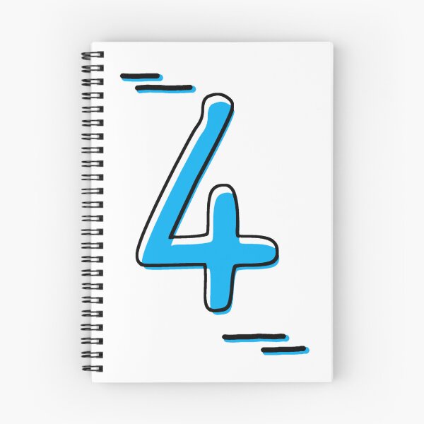 Item preview, Number 4 - Bold Blue Artistic Numeral Design designed and sold by Dyche Studio.