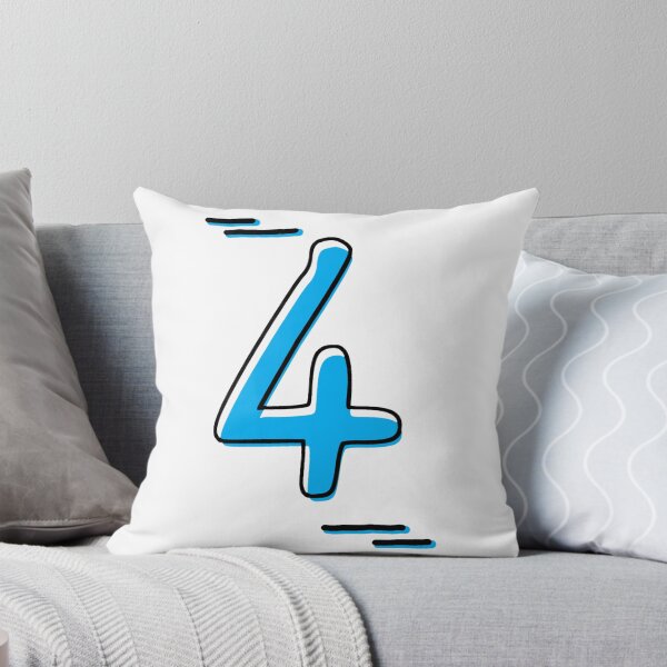 Item preview, Number 4 - Bold Blue Artistic Numeral Design designed and sold by Dyche Studio.