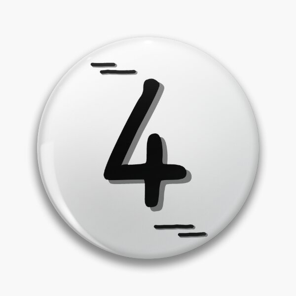 Item preview, Number 4 - Bold Black Artistic Numeral Design designed and sold by Dyche Studio.