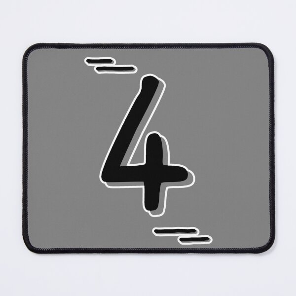 Item preview, Number 4 - Bold Black Artistic Numeral Design designed and sold by Dyche Studio.