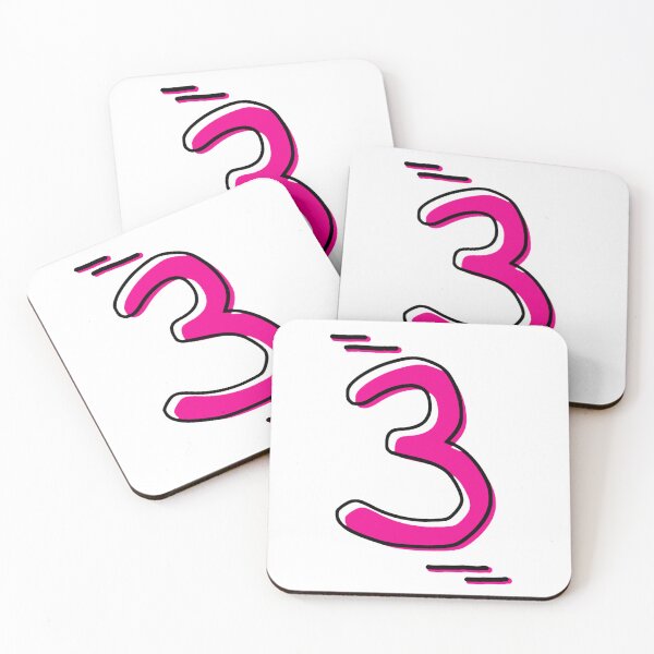 Item preview, Number 3 - Bold Pink Artistic Numeral Design designed and sold by Dyche Studio.