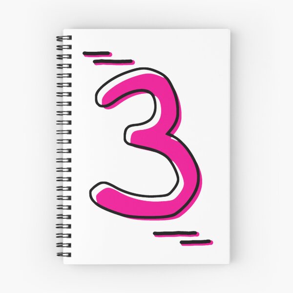 Item preview, Number 3 - Bold Pink Artistic Numeral Design designed and sold by Dyche Studio.