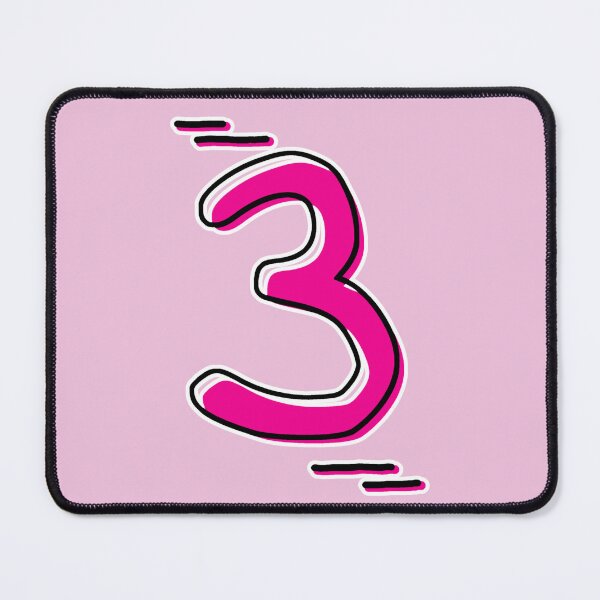 Item preview, Number 3 - Bold Pink Artistic Numeral Design designed and sold by Dyche Studio.