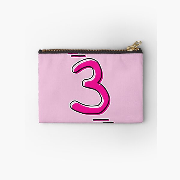 Item preview, Number 3 - Bold Pink Artistic Numeral Design designed and sold by Dyche Studio.