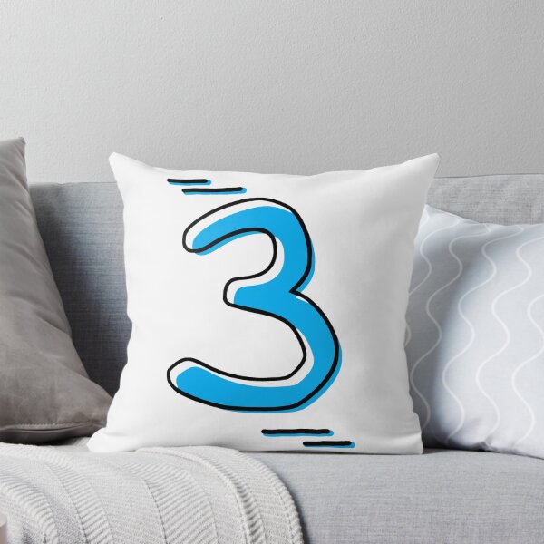 Item preview, Number 3 - Bold Blue Artistic Numeral Design designed and sold by Dyche Studio.