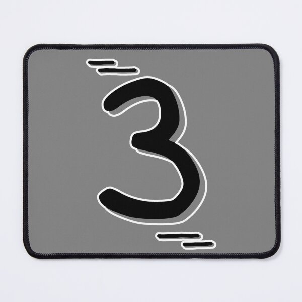 Item preview, Number 3 - Bold Black Artistic Numeral Design designed and sold by Dyche Studio.