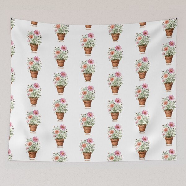 Item preview, Pink Cosmos Terracotta Flower Sticker designed and sold by RareBotanical .