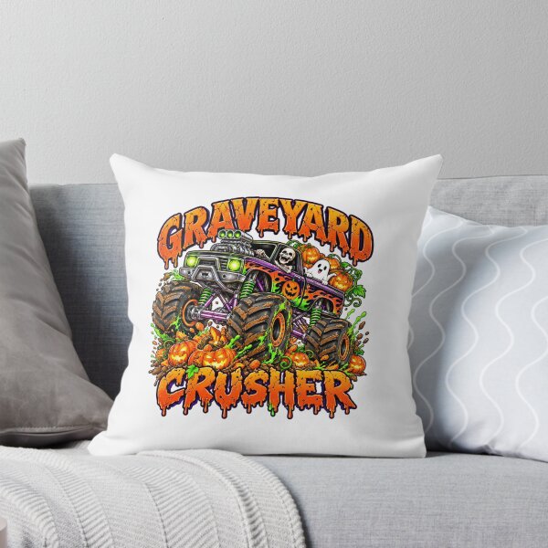 Item preview, Graveyard Crusher Monster Truck Skeleton Ghosts Halloween Boys Kids Graphic designed and sold by PixelForge Studio2.