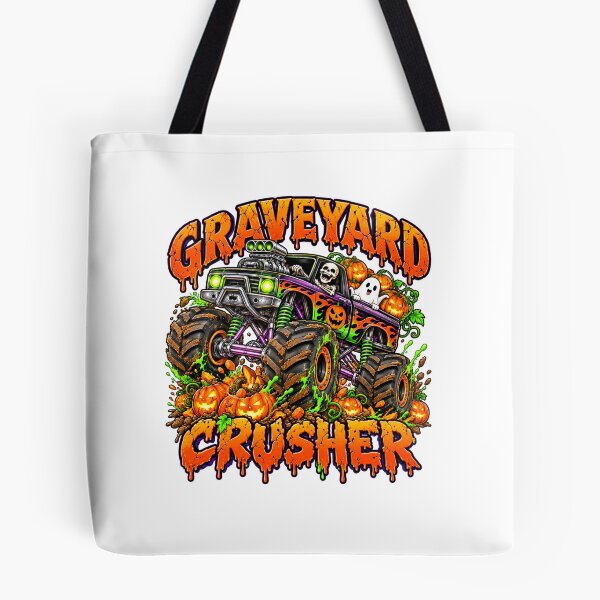 Item preview, Graveyard Crusher Monster Truck Skeleton Ghosts Halloween Boys Kids Graphic designed and sold by PixelForge Studio2.
