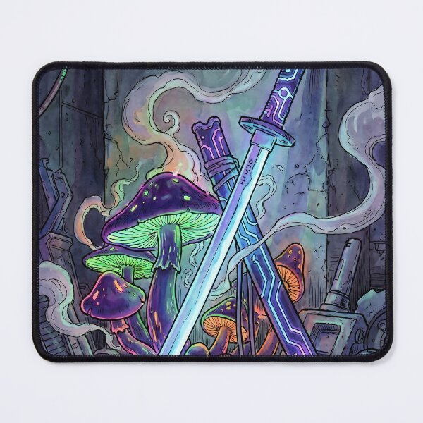 Item preview, Cyberpunk Katana Sword Glowing Neon Mushrooms designed and sold by IriArt-Designs.