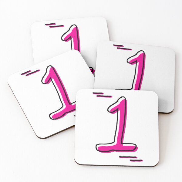 Item preview, Number 1 - Bold Pink Artistic Numeral Design designed and sold by Dyche Studio.