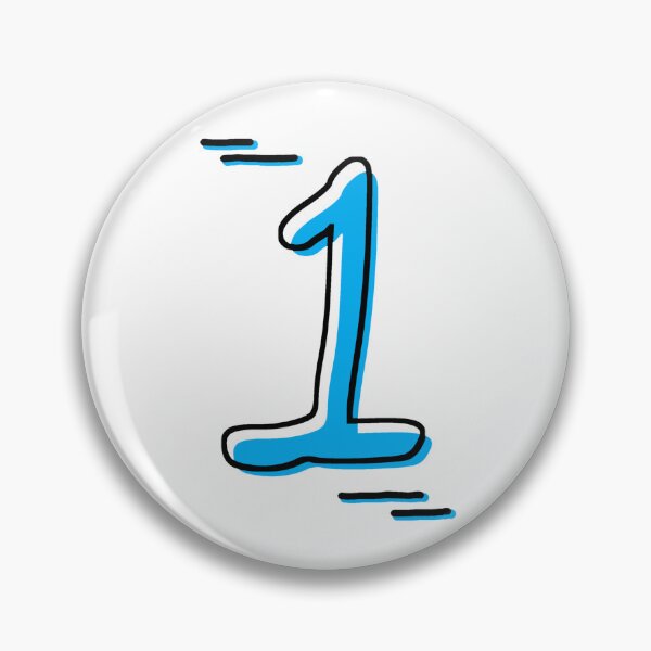 Item preview, Number 1 - Bold Blue Artistic Numeral Design designed and sold by Dyche Studio.