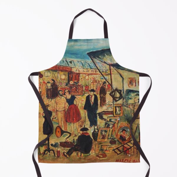 Item preview, Vintage Paris Wall Art, Marché aux Puces Flea Market Scene, Mache French Illustration designed and sold by RickE.