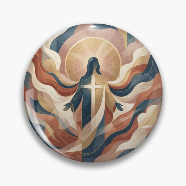 Item preview, Abstract Sacred Art of Jesus with Cross and Waves of Light designed and sold by MantoSagrado.