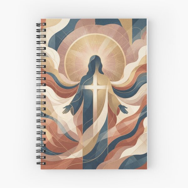 Item preview, Abstract Sacred Art of Jesus with Cross and Waves of Light designed and sold by MantoSagrado.