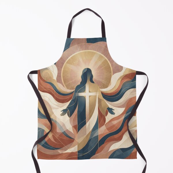 Item preview, Abstract Sacred Art of Jesus with Cross and Waves of Light designed and sold by MantoSagrado.