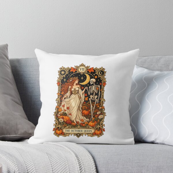 Item preview, The October Queen Tarot Card Halloween Skeleton Aesthetic Fall Lover Graphic designed and sold by PixelForge Studio2.