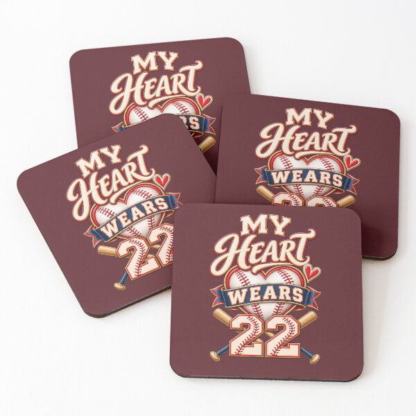 Item preview, My Heart Wears #22 – Proud Baseball Mom Player Number 22 designed and sold by HO•Designs.