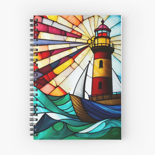 Artikelvorschau, Leuchtturm aus Buntglas – Küstenkunst entworfen und verkauft von ElLocoMus.