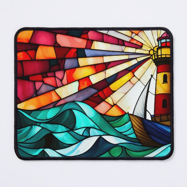 Item preview, Stained Glass Lighthouse - Coastal Art designed and sold by ElLocoMus.