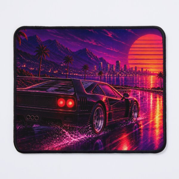Item preview, Neon Night – Black Ferrari F40 designed and sold by Pixel Sakura Gallery.