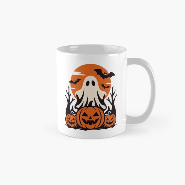 Item preview, Halloween Ghost Moon and Pumpkins designed and sold by LuveraxArt.