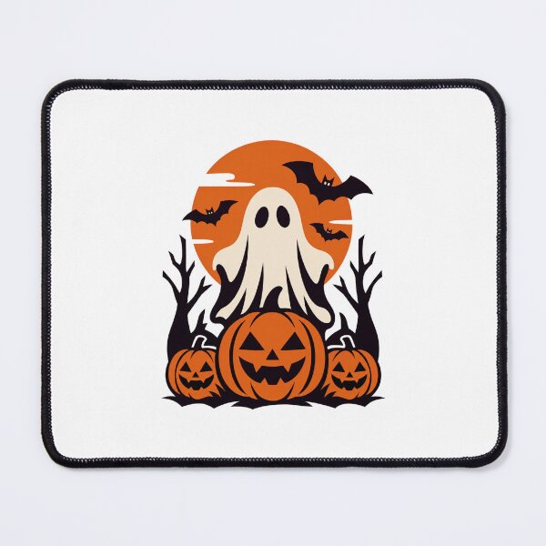Item preview, Halloween Ghost Moon and Pumpkins designed and sold by LuveraxArt.