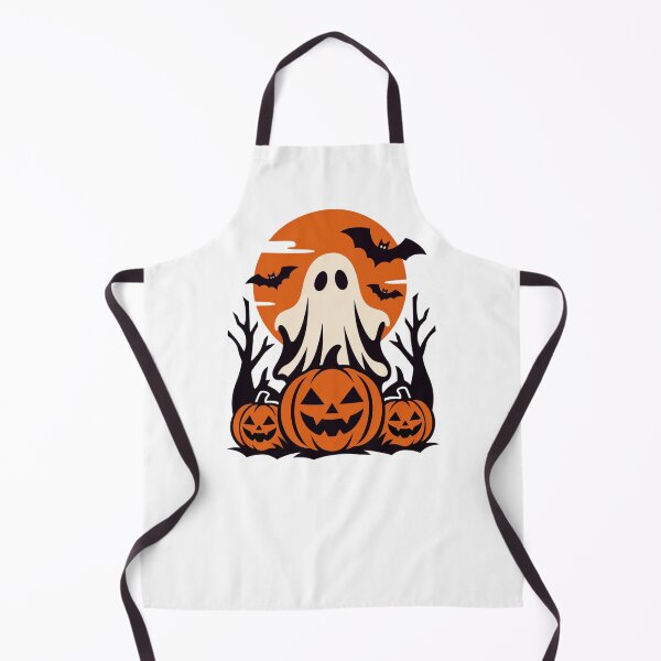 Item preview, Halloween Ghost Moon and Pumpkins designed and sold by LuveraxArt.