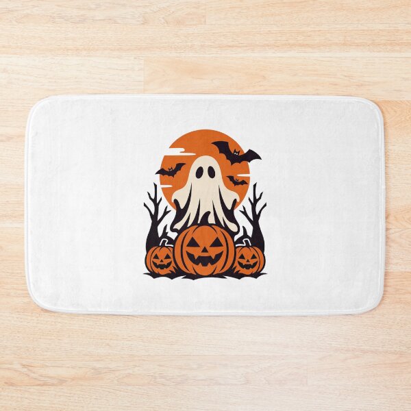 Item preview, Halloween Ghost Moon and Pumpkins designed and sold by LuveraxArt.