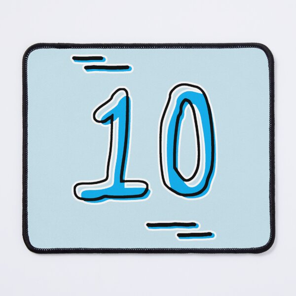 Item preview, Number 10 - Bold Blue Artistic Numeral Design designed and sold by Dyche Studio.